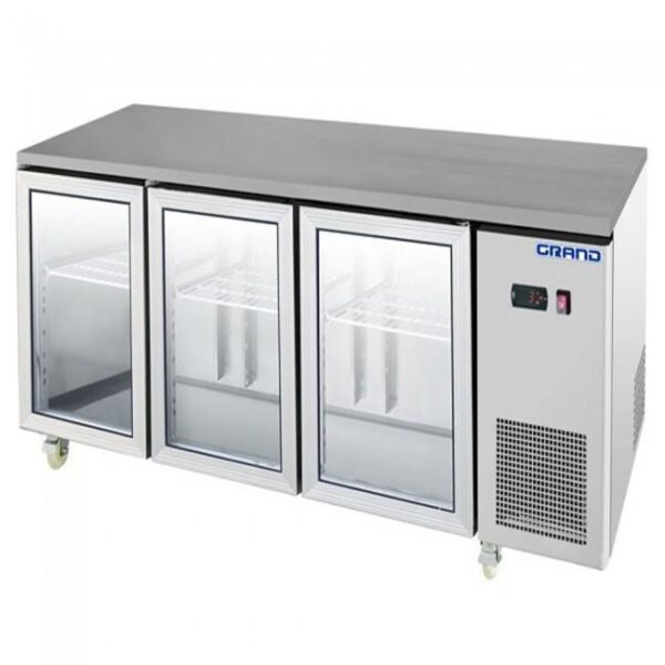 F.E.D GTR3100BG GRAND True Quality 3 GLASS Door Gastronorm Work Bench Fridge