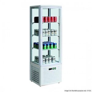 FED LSC235 Four-sided Countertop Display Fridge IVORY WHITE Single Door - 220 Litre