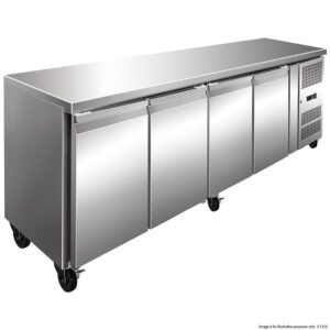 FE4100TN S-S Four Door Bench Fridge 511L