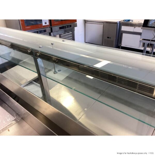 SSU150-2XB Black Trim Square Glass Cake Display 2 Shelves 1500x700x1100 - Image 2