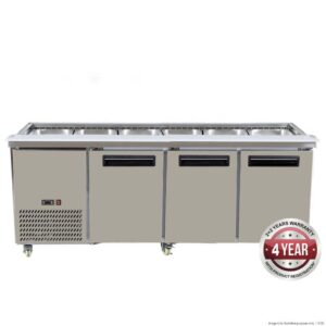 F.E.D PG210FA-B Bench Station Three Door - 6× 1/1 GN Pans