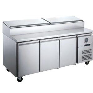 FED-XSS8C20S3V S/S Three Door Sandwich Counter Pizza Make Bench Fridge