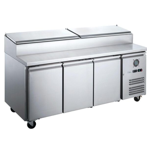 FED-XSS8C20S3V S/S Three Door Sandwich Counter Pizza Make Bench Fridge