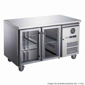 FED-XUB7C13G2V 1360mm Wide 700mm Deep Two Glass Door Counter Display Fridge