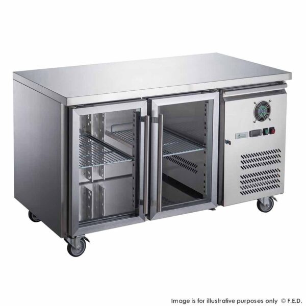 FED-XUB7C13G2V 1360mm Wide 700mm Deep Two Glass Door Counter Display Fridge