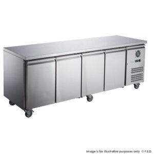 FED-XUB7C22S4V 2230mm Wide 700mm Deep S/S Four Door Counter Storage Fridge