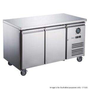 FED-XUB7F13S2V 1360mm Wide 700mm Deep X S/S Two Door Underbar Counter Freezer