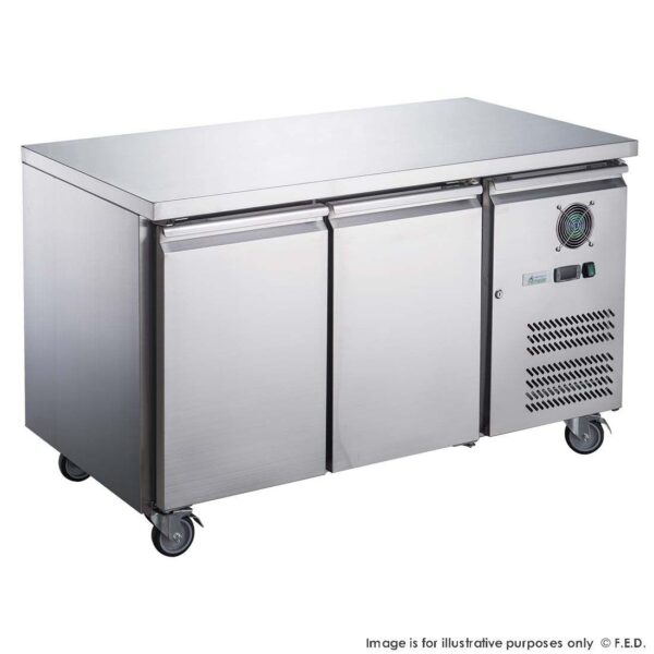 FED-XUB7F13S2V 1360mm Wide 700mm Deep X S/S Two Door Underbar Counter Freezer