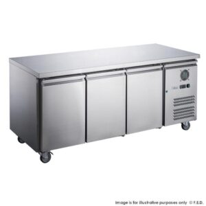 FED-XUB7F18S3V 1795mm Wide 700mm Deep S/S Three Door Underbar Counter Freezer
