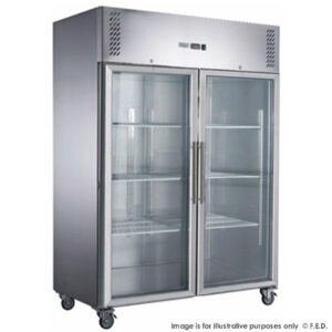 FED-XURF1410G2V S/S Two Full Glass Door Upright Freezer