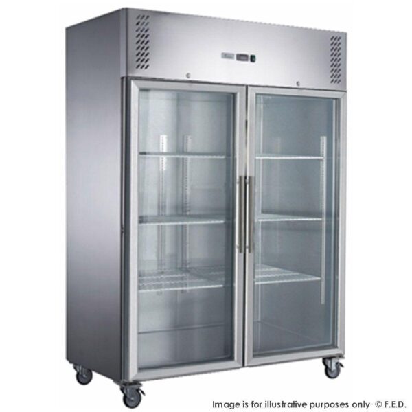 FED-XURF1410G2V S/S Two Full Glass Door Upright FreezerDisplay Upright Freezer