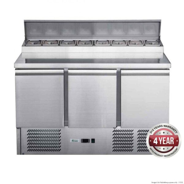 FED-XGNS1300D Three Door Counter Salad Prep Fridge