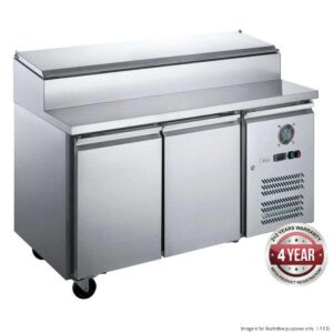 FED-XSS8C15S2V S/S Two Door Sandwich Counter Pizza Make Bench Fridge