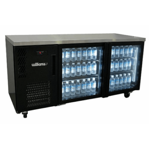 WILLIAMS BORONIA HB2UGB DOUBLE GLASS DOOR BACK BAR IN BLACK COLOURBOND