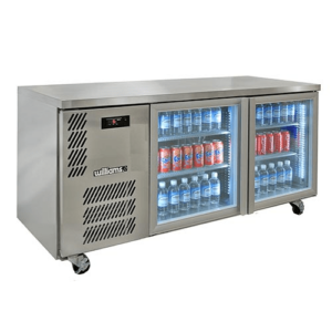 WILLIAMS BORONIA HB2UGS DOUBLE GLASS DOOR BACK BAR IN STAINLESS STEEL