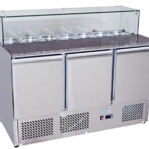 SIMCO ESL3864 3 Doors Pizzatable Saladette 1365 Mm Fridge