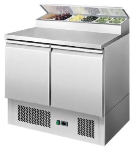 SIMCO ESL3832 2 Doors Open Top Saladette W900 Mm Fridge