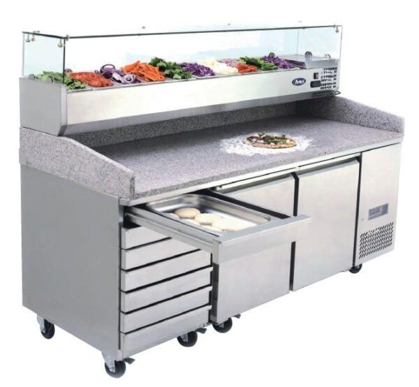SIMCO EPF3480 2 Door Pizza Table With Drawers 2010 Mm Fridge