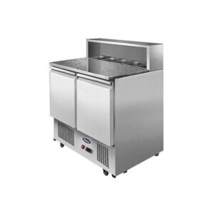 SIMCO ESL3831 2 Doors Pizzatable Marble Top Saladette 900 Mm Fridge