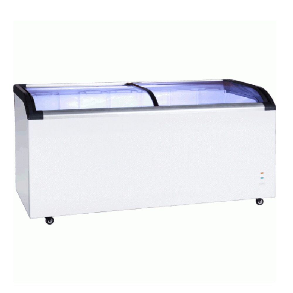 Jono CF545G Commercial Glass Chest Freezers Two Sliding Door Display Chest Freezer 545L