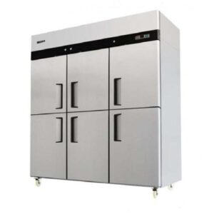 1390 Litre Dual Temperature Fridge & Freezer Six Half Doors Stainless Steel Upright