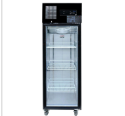 SUFG500B Single glass door upright display freezers black stainless steel