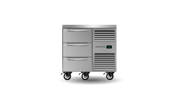 SKOPE PG11.UBR.1.D3.RH Three Drawer One Bay Underbench GN 1/1 Right Hand Fridge - Image 2