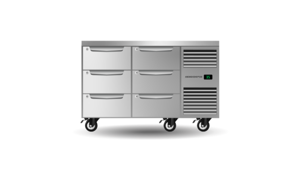 SKOPE PG11.UBR.2.D6.RH Six Drawer Two Bay Underbench GN 1/1 Right Hand Fridge - Image 2