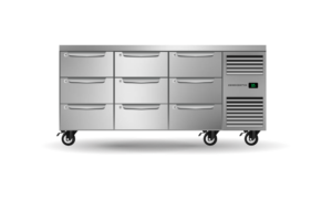SKOPE PG11.UBR.3.D9.RH Nine Drawer Three Bay Underbench GN 1/1 Right Hand Fridge
