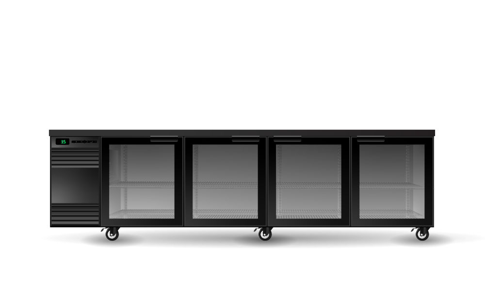 SKOPE SL.4.GSW BackBar 4 Glass Swing Door SlimLine Fridge
