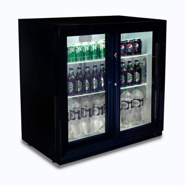 Bromic BB0200GDS-NR-1 Back Bar Fridge - 190L - 2 Doors - Sliding - Image 2