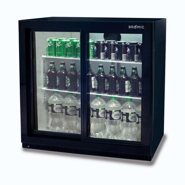 Bromic BB0200GDS-NR-1 Back Bar Fridge - 190L - 2 Doors - Sliding - Image 3