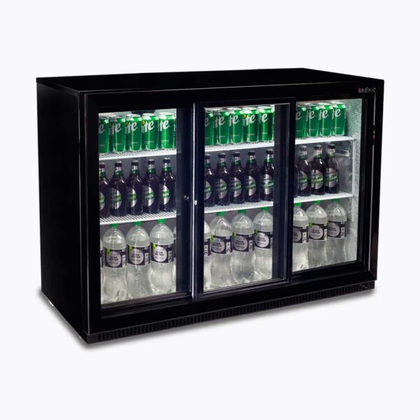 Bromic BB0330GDS-NR-1 Back Bar Fridge - 307L - 3 Doors - Sliding - Image 2