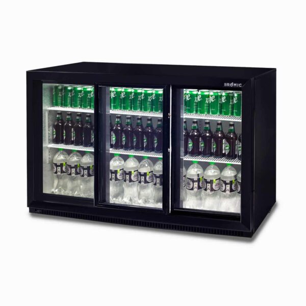 Bromic BB0330GDS-NR-1 Back Bar Fridge - 307L - 3 Doors - Sliding - Image 3