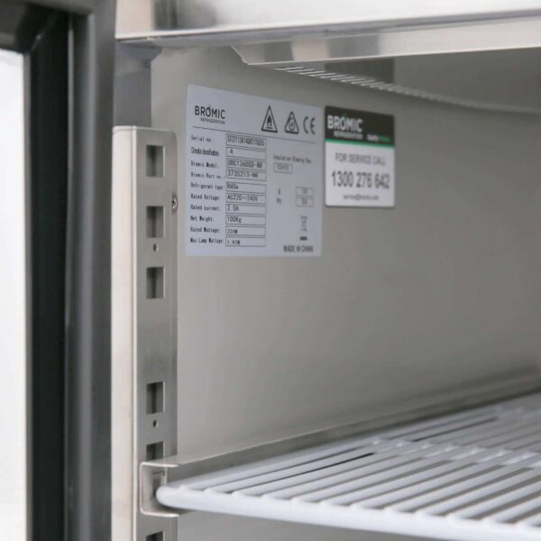 Bromic UBC1360GD-NR Under Bench Display Fridge - 282L - 2 Doors - Glass - Image 10