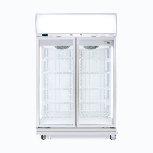 Bromic UF1000LF Upright Display Freezer - 976L - 2 Doors - Flat Glass - Lightbox