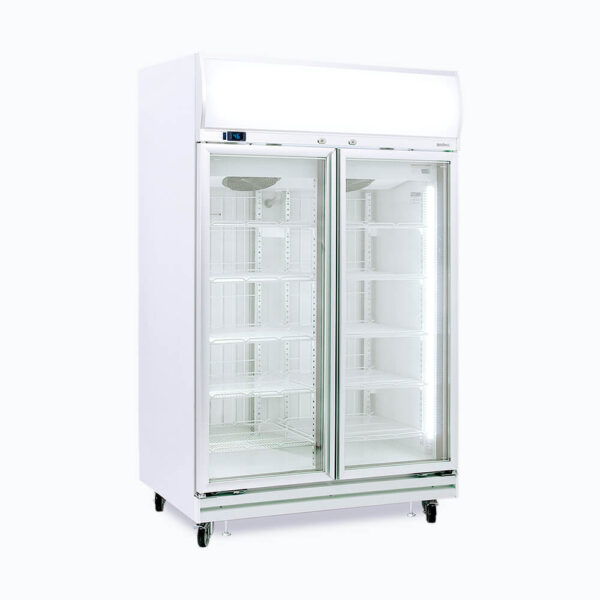 Bromic UF1000LF Upright Display Freezer - 976L - 2 Doors - Flat Glass - Lightbox - Image 2