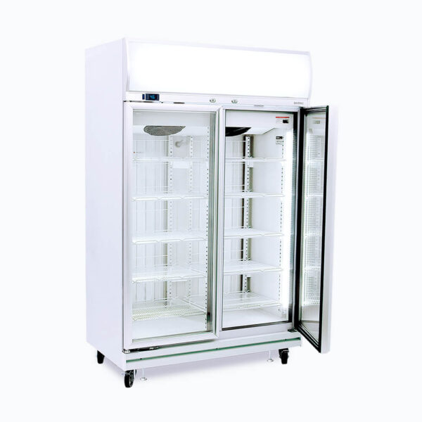 Bromic UF1000LF Upright Display Freezer - 976L - 2 Doors - Flat Glass - Lightbox - Image 4