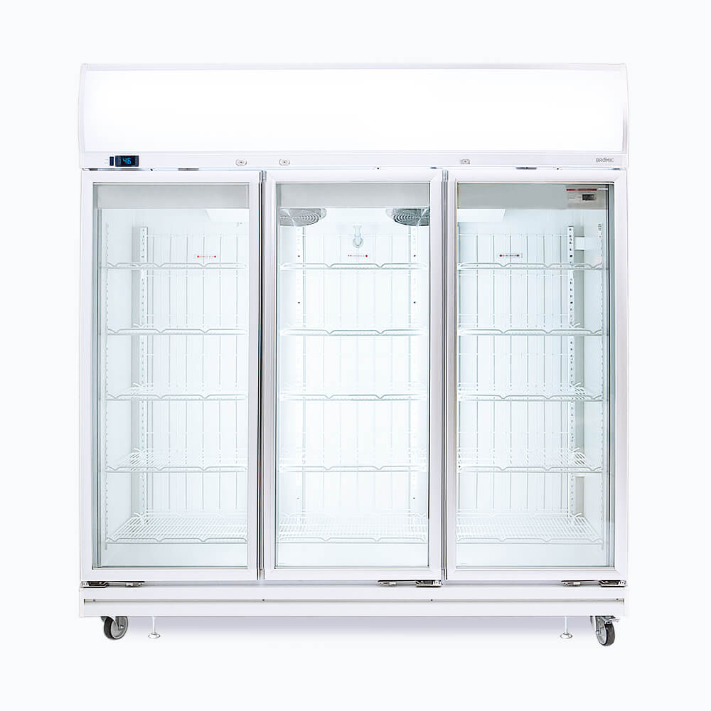 Bromic UF1500LF Upright Display Freezer – 1507L – 3 Doors – Flat Glass – Lightbox