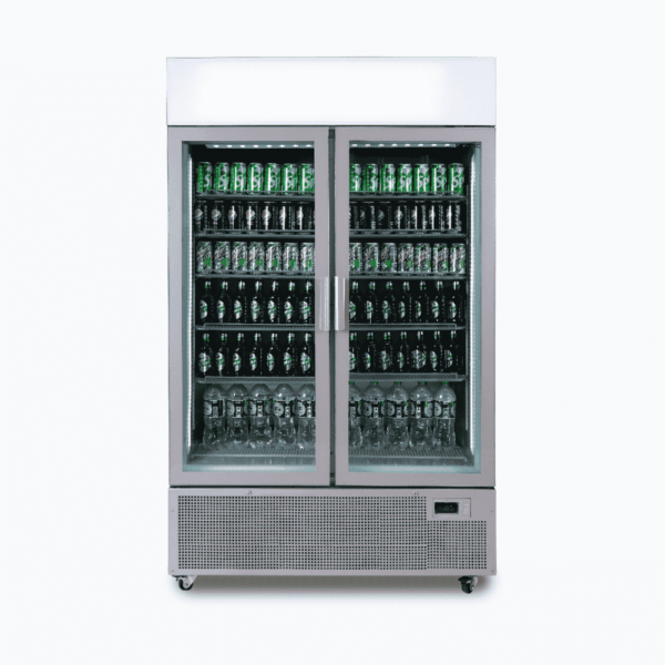 Bromic GM1100LS-NR Upright Display Fridge - 1082L - 2 Door - Flat Glass - Lightbox