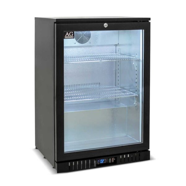AG 1BBR-H Single Door Bar Fridge - Black Body & Doors