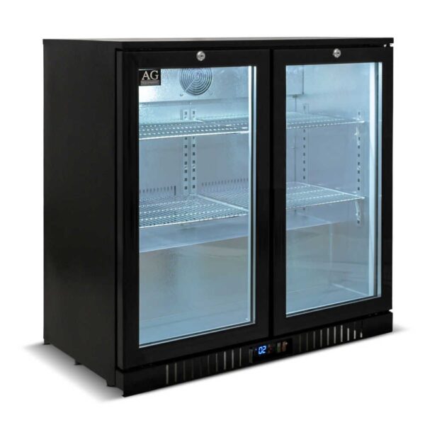 AG 2BBR-H Twin Door Bar Fridge - Black Body & Doors