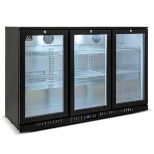 AG 3BBR-H Three Door Bar Fridge – Black Body & Doors