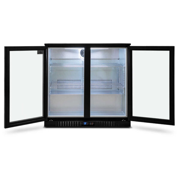 AG 2BBR-H Twin Door Bar Fridge - Black Body & Doors - Image 5