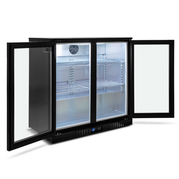 AG 2BBR-H Twin Door Bar Fridge - Black Body & Doors - Image 2