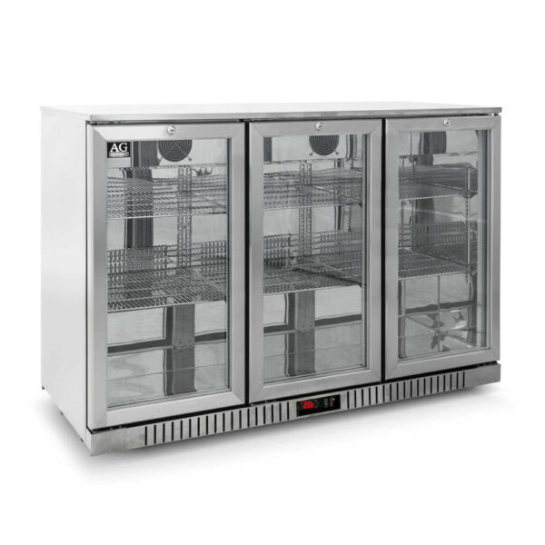 AG 3SBR-H Three Door Bar Fridge - Stainless Steel Body & Doors - Image 3