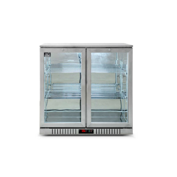 AG 2SBR-H Twin Door Bar Fridge - Stainless Body & Doors - Image 3