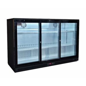 AG 3BBR-S Three Sliding Door Bar Fridge – Black Body & Doors