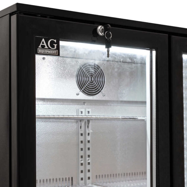 AG 2BBR-H Twin Door Bar Fridge - Black Body & Doors - Image 8