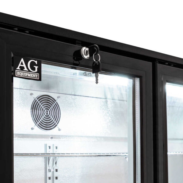 AG 3BBR-H Three Door Bar Fridge - Black Body & Doors - Image 6